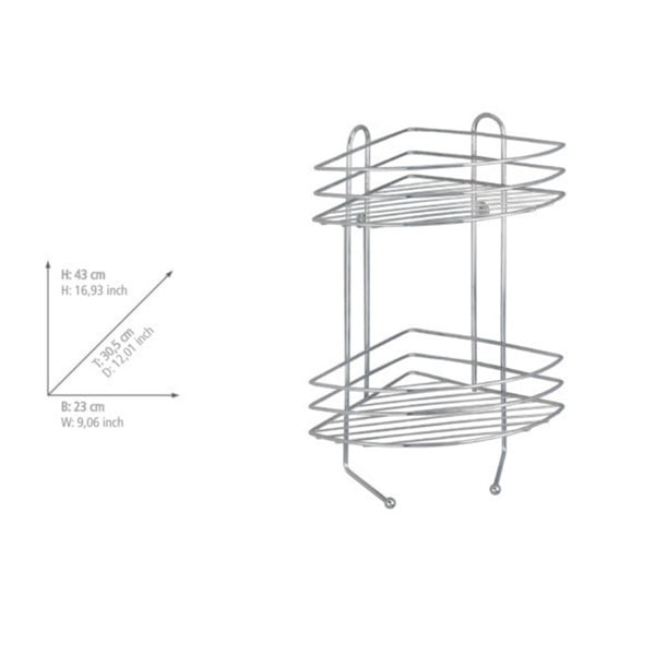 Dvoupatrová pochromovaná rohová nástěnná polička Wenko Exclusive-image-4