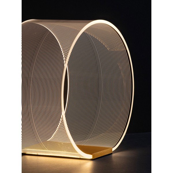 Hliníková LED stmívatelná stolní lampa ve zlaté barvě se stínidlem z akrylového skla (výška 28 cm) Valentin – Nova Luce-image-2