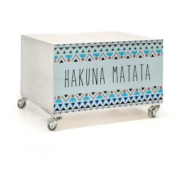 Dřevěná krabice na kolečkách Little Nice Things Hakuna Matata