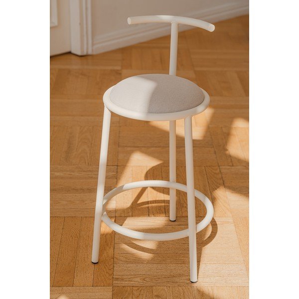 Béžová kovová barová židle (výška sedáku 68 cm) Hogo – noo.ma-image-1