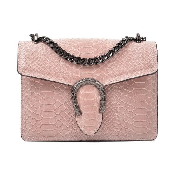 Pudrově růžová kožená kabelka Renata Corsi Ella
