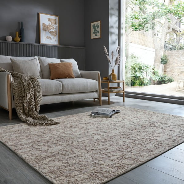 Šedobéžový pratelný koberec 78x150 cm Connely – Flair Rugs-image-1