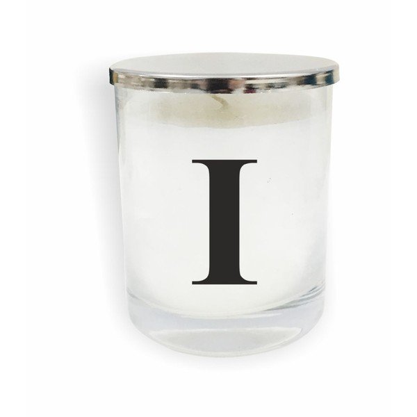 Bílo-černá svíčka North Carolina Scandinavian Home Decors Monogram Glass Candle I