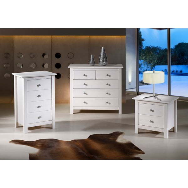 Bílá vysoká komoda z borovicového dřeva 79x80 cm Berna – Marckeric-image-1