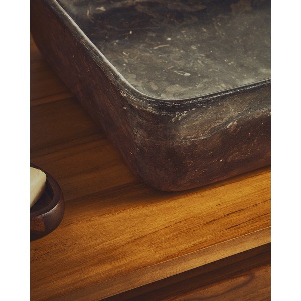 Šedé kamenné umyvadlo 55x35 cm Darnen – Kave Home-image-2