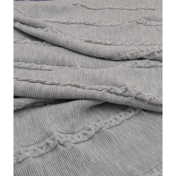 Šedý přehoz 200x220 cm Trenza – Oyo Concept-image-1