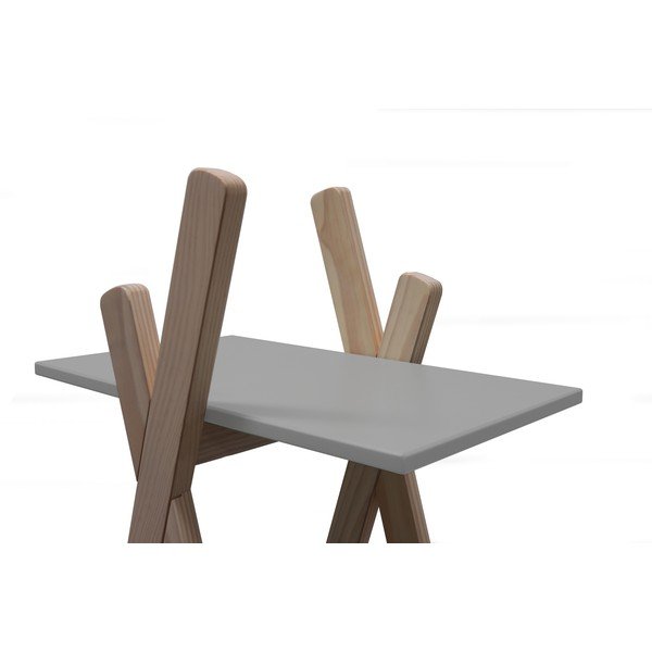 Dětská knihovna s šedými policemi s konstrukcí z borovicového dřeva Marckeric Elisa-image-4