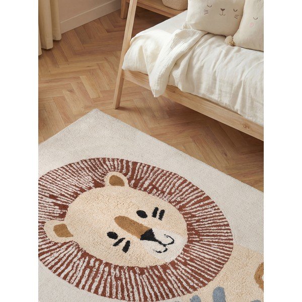 Krémový pratelný/ručně tkaný bavlněný dětský koberec 140x200 cm Snuggle Leander – Hanse Home-image-2