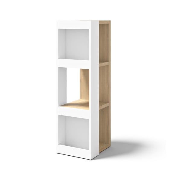 Bílá knihovna v dekoru dubu 40x114 cm Ella - TemaHome-image-1