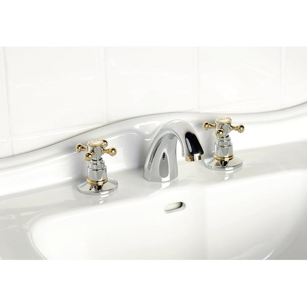 Umyvadlová baterie v leskle stříbrno-zlaté barvě Antea – Sapho-image-1