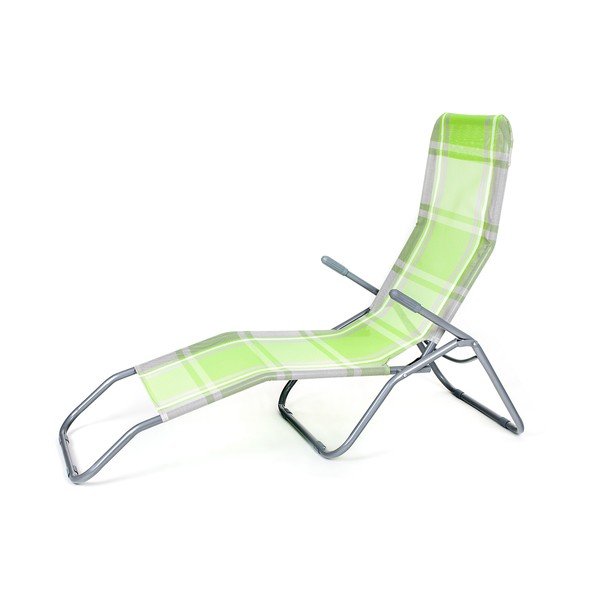 Zelené kovové skládací zahradní lehátko – Happy Green-image-3