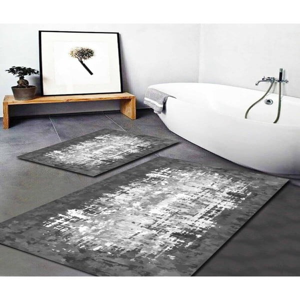 Bílo-šedé koupelnové předložky v sadě 2 ks 60x100 cm Modern – Mila Home-image-1