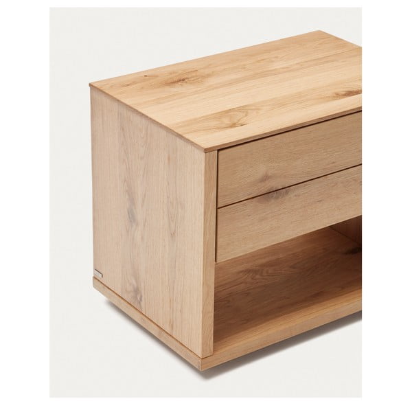 Noční stolek v dekoru dubu v přírodní barvě Alguema – Kave Home-image-4