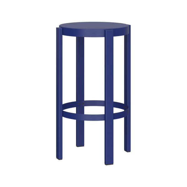 Modrá ocelová barová stolička (výška sedáku 65 cm) Doon – noo.ma