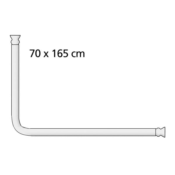 Černá univerzální rohová tyč na sprchový závěs Wenko Black, ø 2 cm-image-3