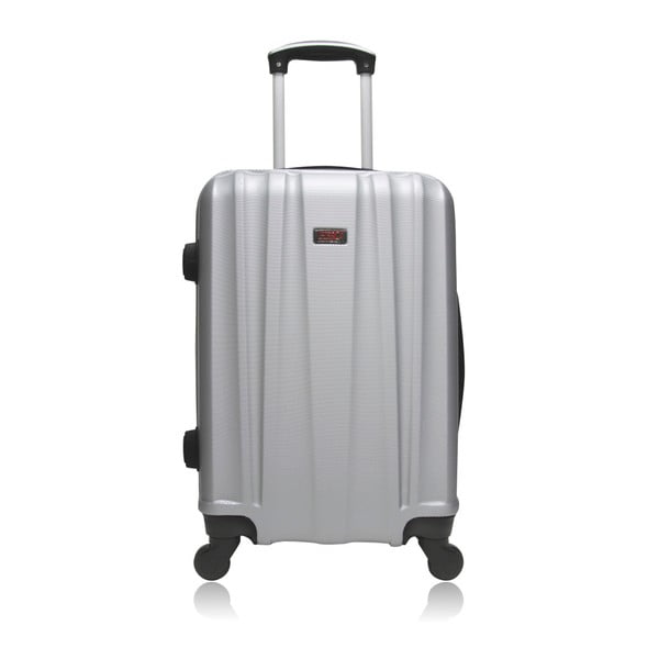 Cestovní kufr na kolečkách stříbrné barvy Hero Journey, 61 l