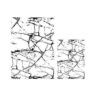 Sada 2 bílo-černých koupelnových předložek Minimalist Home World Marble