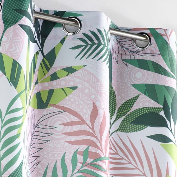 Zelený/růžový závěs 140x260 cm Assana – douceur d'intérieur-image-1