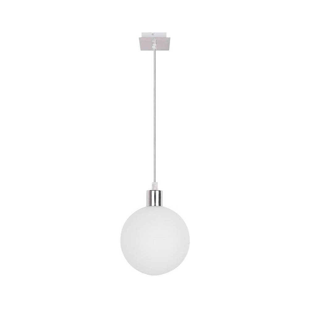 Závěsné svítidlo ve stříbrné barvě se skleněným stínidlem ø 15 cm Oden – Candellux Lighting