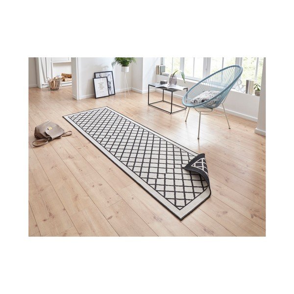 Černo-krémový venkovní koberec NORTHRUGS Sydney, 80 x 250 cm-image-4