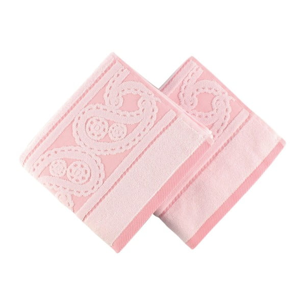 Sada 2 růžových ručníků Hurrem, 50 x 90 cm