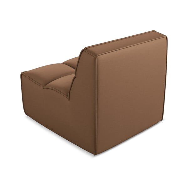 Hnědý modul pohovky z imitace kůže Kalai – Makamii-image-2