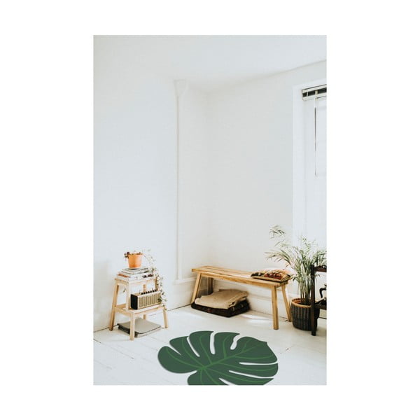 Zelený koberec ve tvaru listu monstery Little Nice Things, 80 x 100 cm-image-1