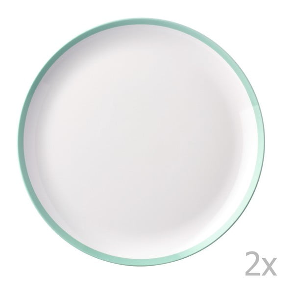 Sada 2 talířů se zeleným okrajem Rosti Mepal Flow, 26 cm
