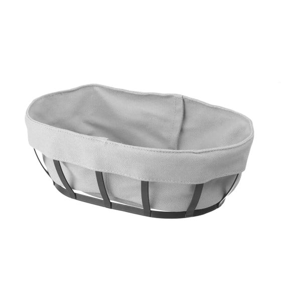 Černo-šedý koš na pečivo s textilní výstelkou Hendi, 16 x 25 cm-image-2