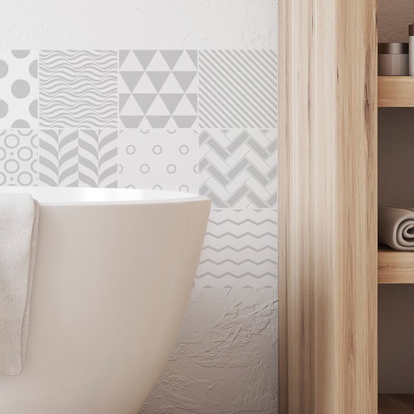 Sada 9 nástěnných samolepek Ambiance Cement Tiles Scandinavian Finnish, 10 x 10 cm-image-3