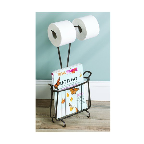 Kovový držák na toaletní papír v bronzové barvě iDesign Axis, výška 61 cm-image-4