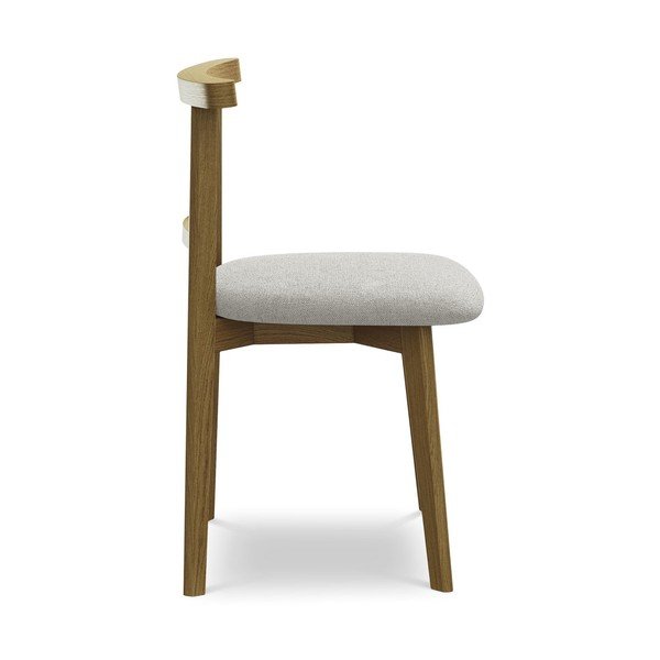 Světle šedá jídelní židle z masivního dřeva Ohelo – Makamii-image-2