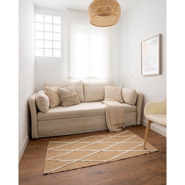 Béžová rozkládací pohovka 210 cm Tanit – Kave Home-image-1