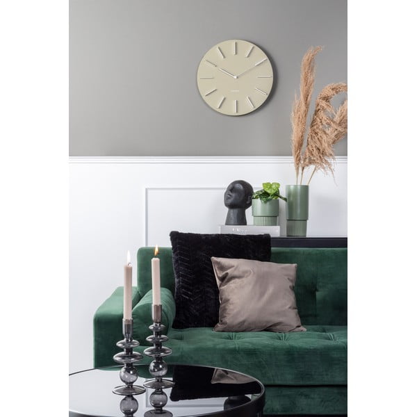 Olivově zelené nástěnné hodiny Karlsson Charm, ø 45 cm-image-1