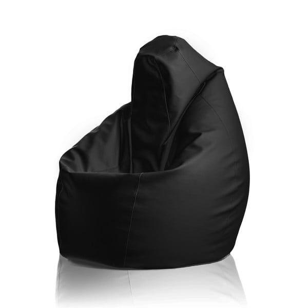 Kožený sedací vak Hruška, černá