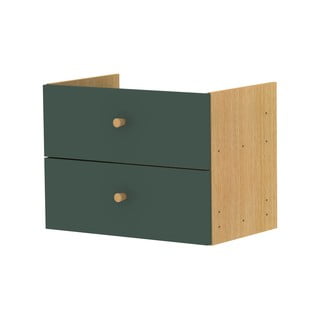 Tmavě zelená komponenta se zásuvkami 43x33 cm Z Cube - Tenzo