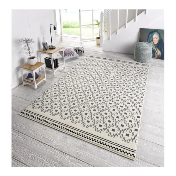 Bílo-černý koberec Zala Living Cubic, 70 x 140 cm-image-3