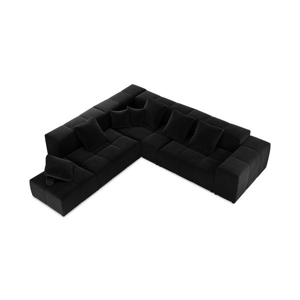 Černá sametová rohová pohovka (variabilní) Rome Velvet - Cosmopolitan Design-image-3