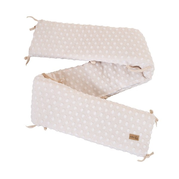 Béžový mantinel do postýlky s příměsí bavlny 170 cm Frosty Almond – Roba