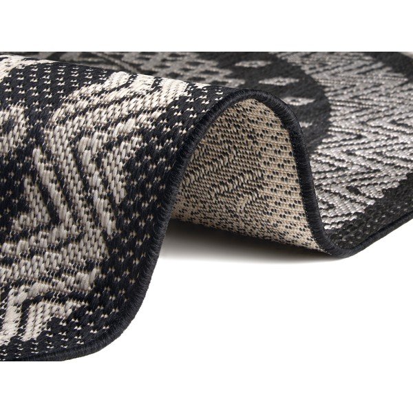 Černo-šedý venkovní koberec Ragami Round, ø 120 cm-image-2