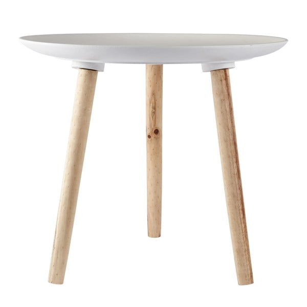 Odkládací stolek KJ Collection Natural Wood White, 47 cm