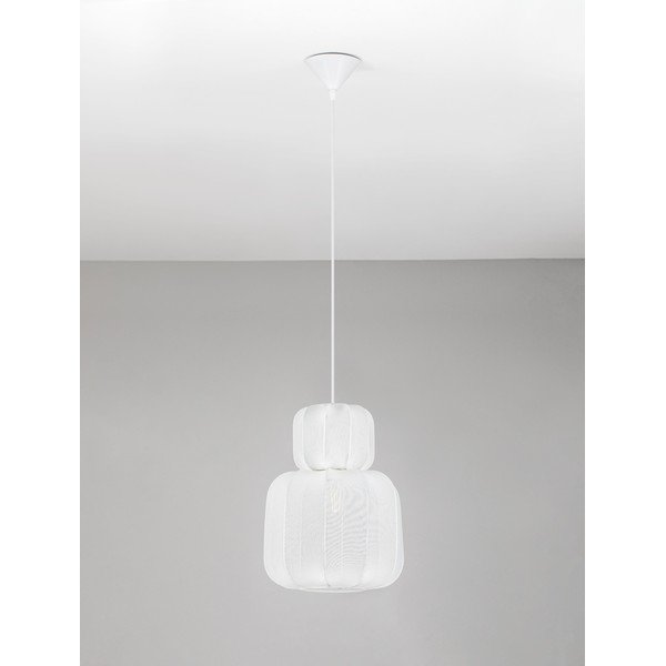 Matně bílé látkové závěsné svítidlo ø 28 cm Delina – Nova Luce-image-3