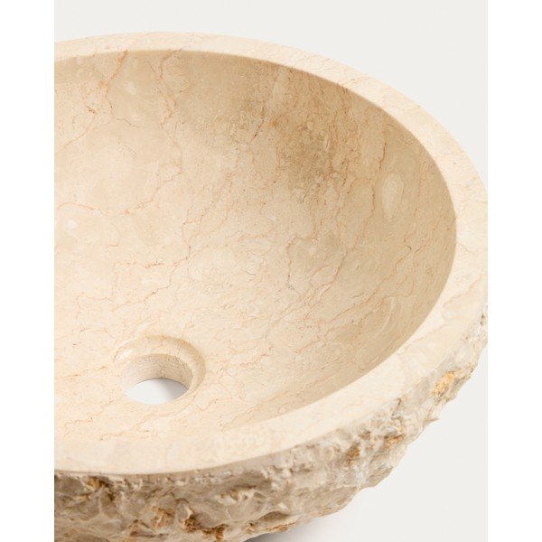 Béžové kamenné kulaté umyvadlo ø 40 cm Orvane – Kave Home-image-3