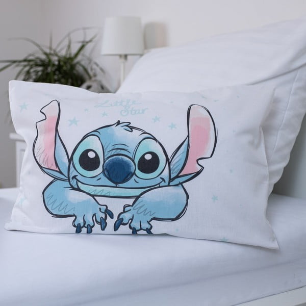 Bílé bavlněné dětské povlečení do postýlky 100x135 cm Lilo and Stitch "White Star" – Jerry Fabrics-image-3