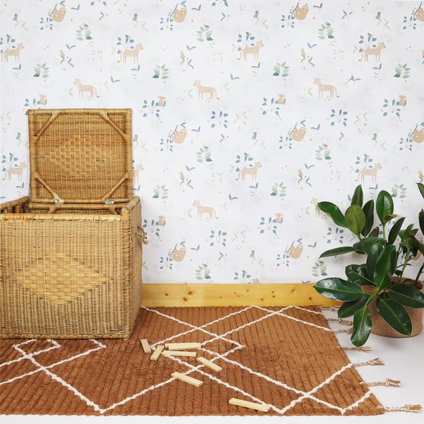 Hnědý ručně vyrobený koberec z bavlny Nattiot Lassa, 100 x 150 cm-image-1