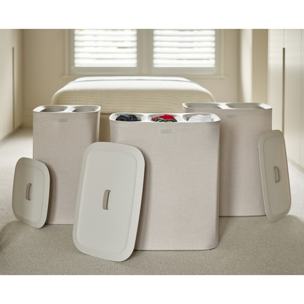 Béžový látkový koš na prádlo 90 l Tota Trio – Joseph Joseph-image-4