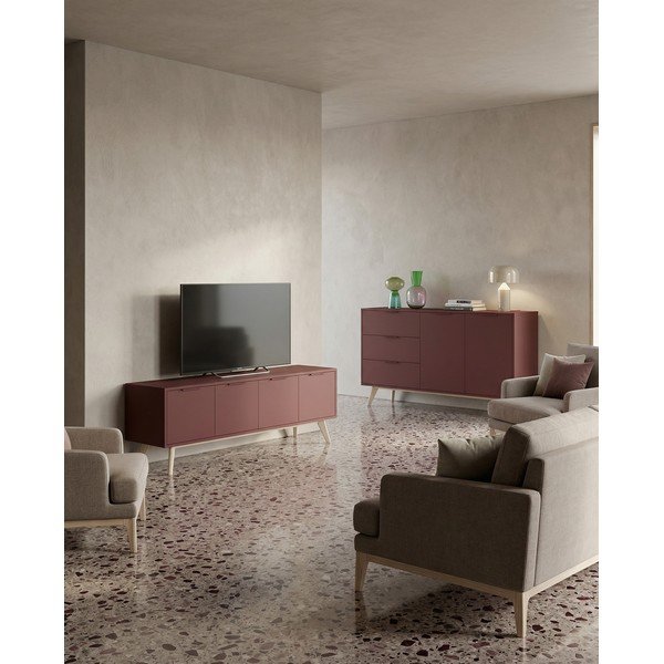 Matný TV stolek v terakotové barvě 140x53x40 cm Campus – Marckeric-image-1