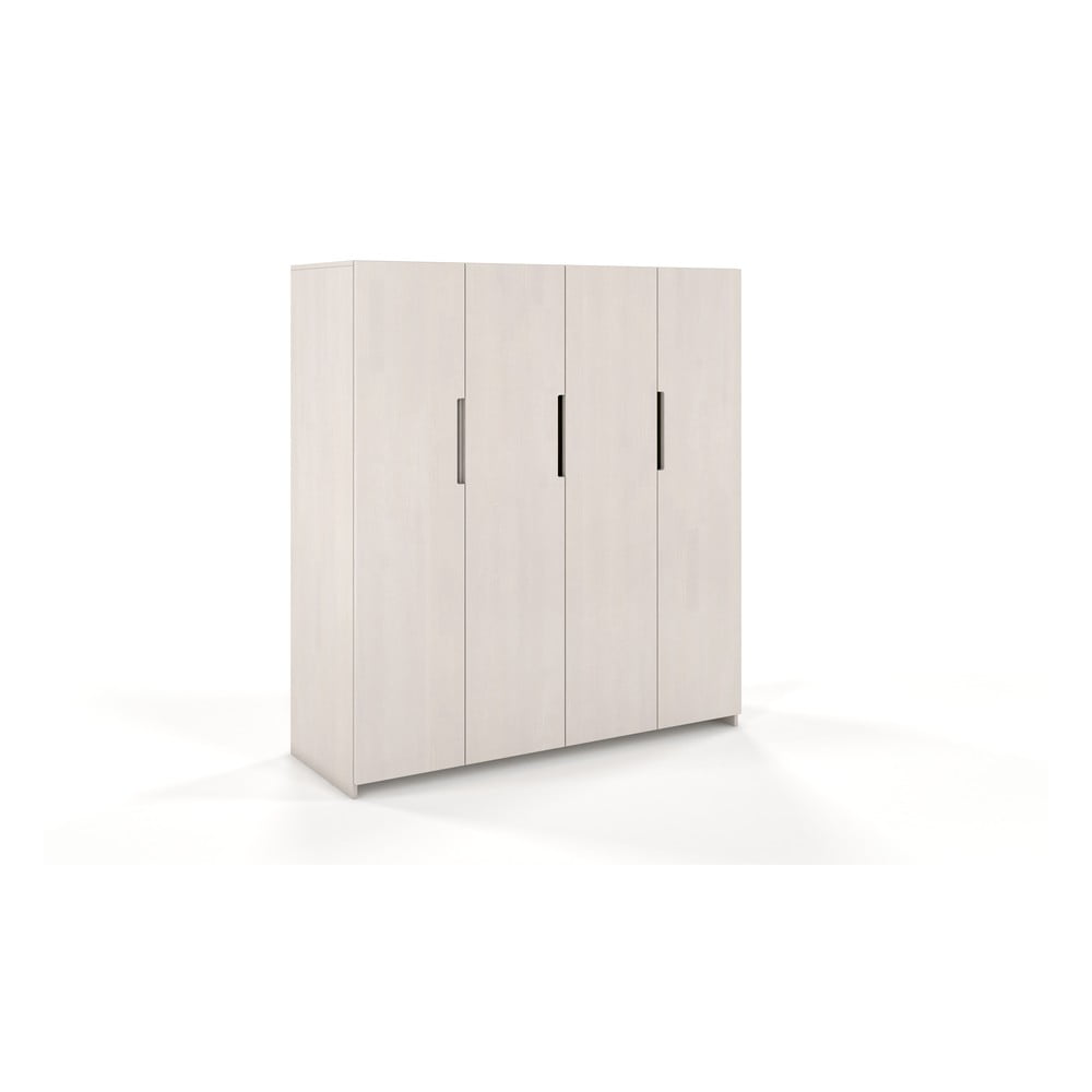 Bílá šatní skříň z borovicového dřeva 170x180 cm Bergman - Skandica