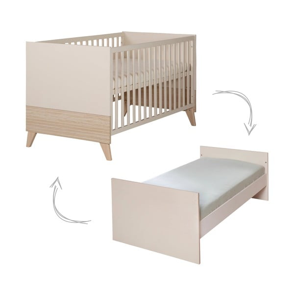 Béžová postýlka s nastavitelnou výškou 70x140 cm Sidney – Roba-image-2
