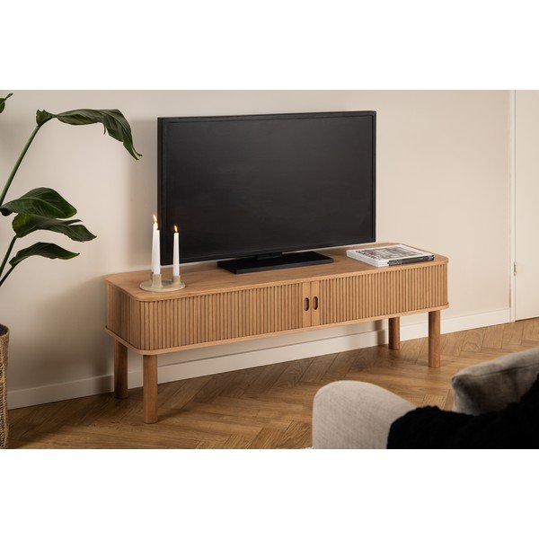 TV stolek v dekoru dubu v přírodní barvě 140x45 cm Langley – Actona-image-1